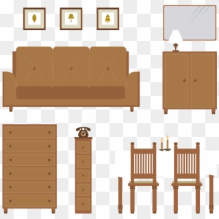 Living Room Clipart Wood Furniture - Plywood - Png Download
