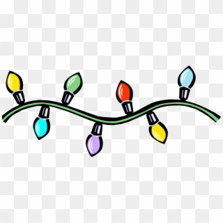 Vector Illustration Of Colored Christmas Light Decorations - Christmas Lights Cartoon Clipart - Png Download