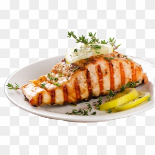 Salmon With Lemon & Thyme - Salmon Steak Png Clipart