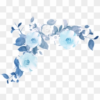 Flower Png Tumblr - Blue Watercolor Flowers Png Clipart