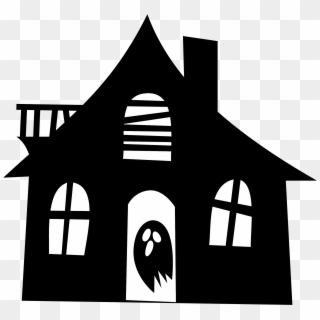 Haunted House Silhouette Picture Transparent Stock - Haunted Clipart - Png Download