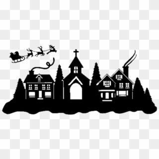 Hanover And District Hospital, Ontario Canada Graphic - Christmas Town Silhouette Clipart