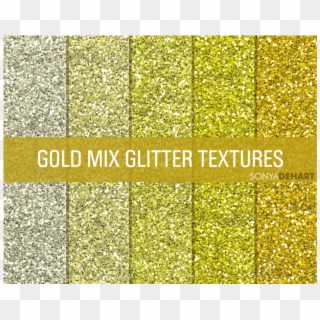 Glitter Textures Digital Paper Pack Gold Mix - Glitter Clipart