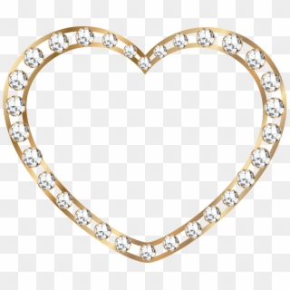 Gold Heart With Diamonds Transparent Png Image Clipart