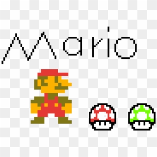 8- Bit Mario & 1up & Mushroom - Mario Pixel Clipart