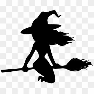 Halloween Witch On Broom Silhouette Png Image Clipart