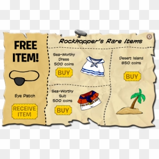 The Free Eye Patch From Rockhopper - Club Penguin Rare Items Clipart