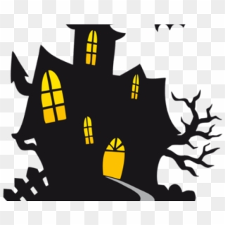 Spooky Clipart Dracula Castle - Halloween Haunted House Clipart - Png Download