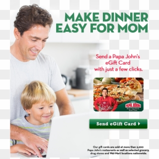 This Transparent Png Of A Dude And His Boy Ordering - Flyer Clipart