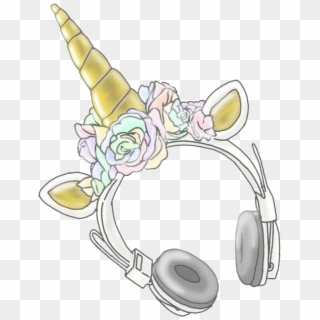 #unicorn #headphones #rose #crown #flower #flowercrown Clipart