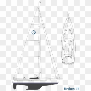 Kraken 58 Ft Luxury Sailing Yacht Sail Plan - Dinghy Sailing Clipart
