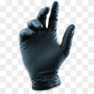 Black Lifeguard Nitrile Food Gloves - Black Nitrile Gloves Png Clipart