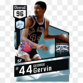 '80 George Gervin Myteam Diamond Card Pro Basketball, - Nba Card Kevin Durant Clipart