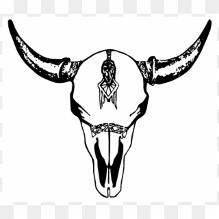 Buffalo X Dcer Tatouages Temporaires Ph M - Texas Longhorn Skull Tattoo Clipart