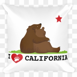 Decorative Throw Pillow / California Love Bear State - Grizzly Bear Clipart