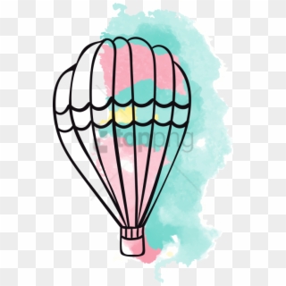 Free Png Download Hot Air Balloon Watercolor Painting - Globos Flotantes Dibujo Clipart