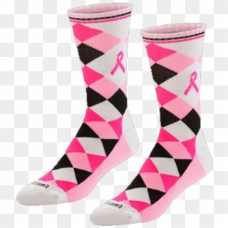Lacrosse Grunge Crew Socks Breast Cancer Awareness - Sock Clipart