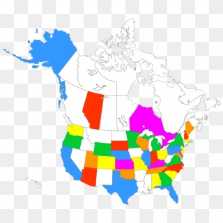 Map With Chapters - Globe Map Us And Canada Clipart