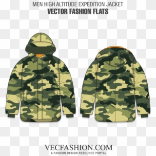 Clipart Freeuse Stock High Altitude Expedition Jacket - Camo Jacket Template - Png Download