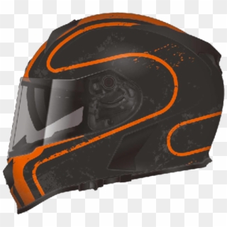 T 14 Tracer Orange Black 2 - Motorcycle Helmet Clipart