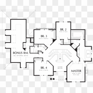 Upper Floor Plan Of Mascord Plan The Brooksville Double - Floor Plan Clipart