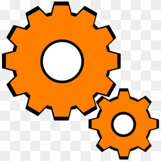 Small - Orange Gears Clipart - Png Download