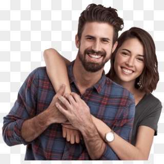 Couple Posing And Smiling Flipped - Couple Posing Png Clipart