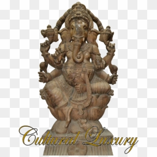 Old Masterpiece Solid Wooden Ganesh Statue Unique Hand - Statue Clipart