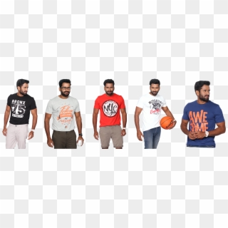 Pack Of 5 Men`s Printed T Shirts Clipart