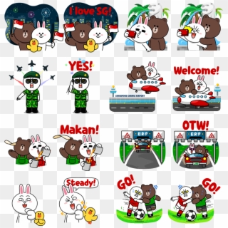 Celebrate National Day With This Free Animated Line - Line Friends Christmas Stickers Clipart