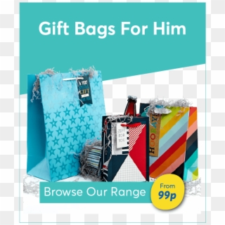 Gift Bags And Wrap For Him - Flyer Clipart