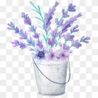 #flowers #bouquet #bucket #lavender - Sticker Of Lavender Clipart