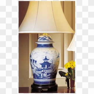 Mottahedeh Blue Canton Ginger Jar Lamp Hc132l - Blue And White Porcelain Clipart