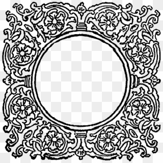 The First Digital Frame Also Has A Floral Pattern - Circle Clipart