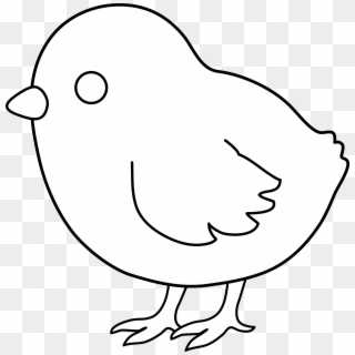 Cute Colorable Baby Chick - Black And White Clip Art Baby Chick - Png Download