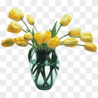Free Png Download Glass Vase With Yellow Tulips Png - Transparent Flower Vase Png Clipart