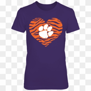 Tiger Stripes Heart Front Picture - Clemson Tigers Football Clipart