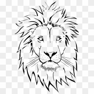 Black And White Lion Easy Clipart