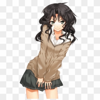 Anime Girl Wavy Yes I Got A - Curly Haired Anime Girl Clipart