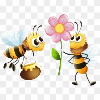 Bees Vector Bee Clipart - Bee Carrying Honey - Png Download