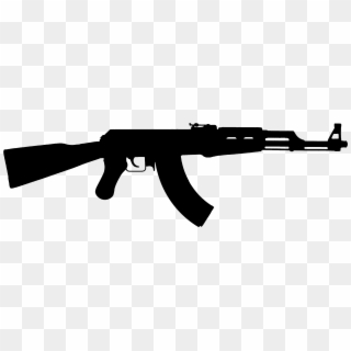 Weapon Silhouette Assault Rifle Silhouette - Siyah Ak 47 Png Clipart