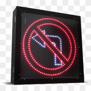 Led Blank Out Sign No Left Turn - Clip Art - Png Download