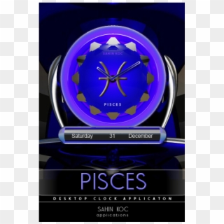 Pisces Beautiful Clock Widget Zodiac Theme For Android - Digital Clock Clipart