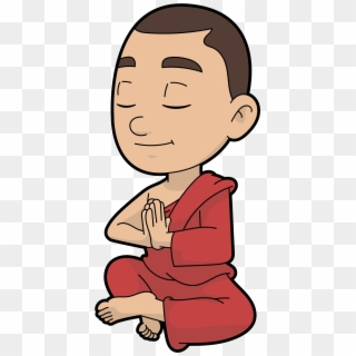 Cartoon Buddhist Monk In Meditation - Transparent Cartoon Buddha Png Clipart