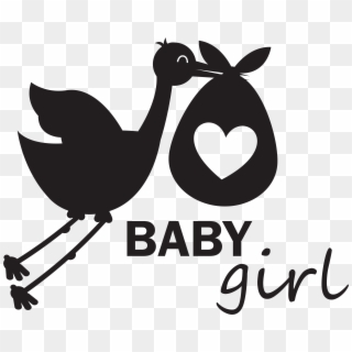 Stork Babygirl - Baby Girl Stork Png Clipart