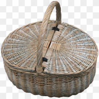 Full Buff Willow In A Wash Finish, Double Lidded Basket - Picnic Basket Clipart