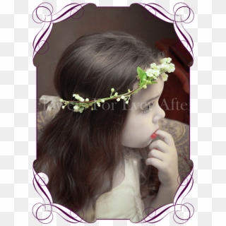 Silk Artificial White Boho Rustic Wedding Flowergirl - Headpiece Clipart
