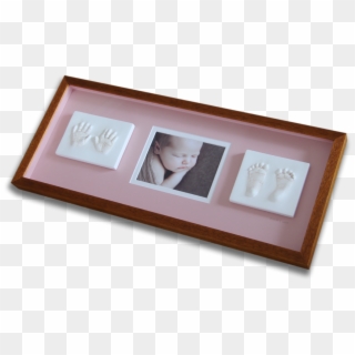 Baby Girl Framed Hands And Feet Impression With Photo - Picture Frame Clipart
