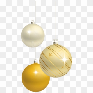 Free Png White And Yellow Christmas Balls Decoration - Yellow Christmas Balls Png Clipart
