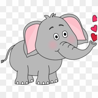 Elephant Clipart Colored - Elephant Kissing Cartoon - Png Download